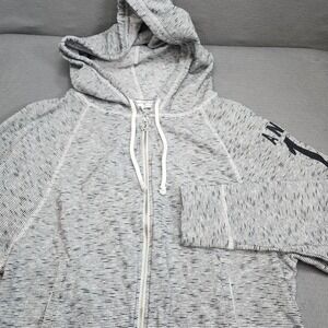 Victoria's Secret Zip Up Hoodie Black White Striped Angel 10 Women Size M